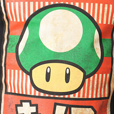 Nintendo - Tee Shirt Propaganda Poster Inspired 1 Up Mushroom Noir Rouge