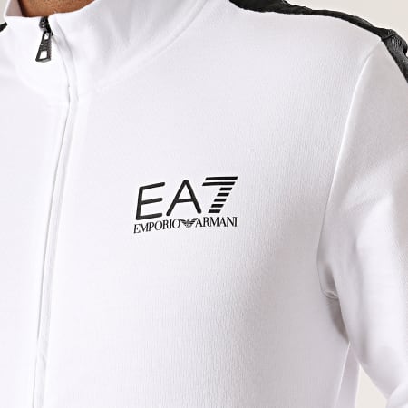 EA7 Emporio Armani - Veste Zippée Avec Bandes 3GPM21-PJ05Z Blanc Noir