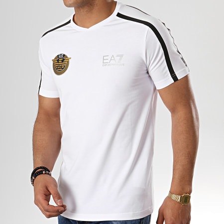 EA7 Emporio Armani - Tee Shirt 3GPT33-PJL2Z Blanc Doré