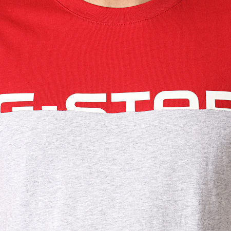 G-Star - Tee Shirt Graphic 13 D12990-336 Gris Chiné Rouge