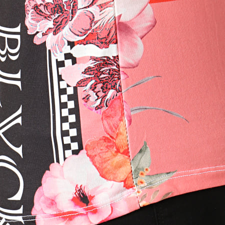Ikao - Tee Shirt F517 Rose Noir Renaissance Floral