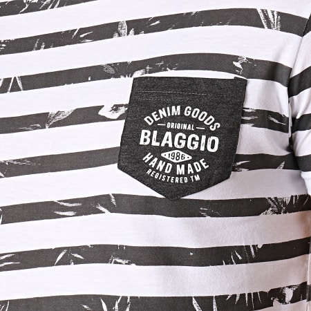 La Maison Blaggio - Tee Shirt Poche Mali Blanc Gris Anthracite