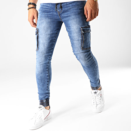 LBO - Jogger Pant Skinny Jeans Cargo LC20180426-1P Denim Bleu Medium