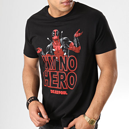 Deadpool - Tee Shirt I'm No Hero Noir