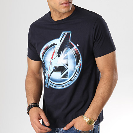 Avengers - Tee Shirt Optic Logo Bleu Marine