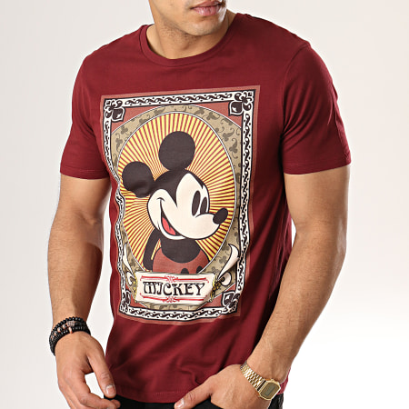 Mickey - Tee Shirt Obey Bordeaux