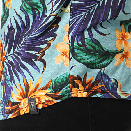 Uniplay - Tee Shirt Oversize KXT-27 Bleu Clair Floral