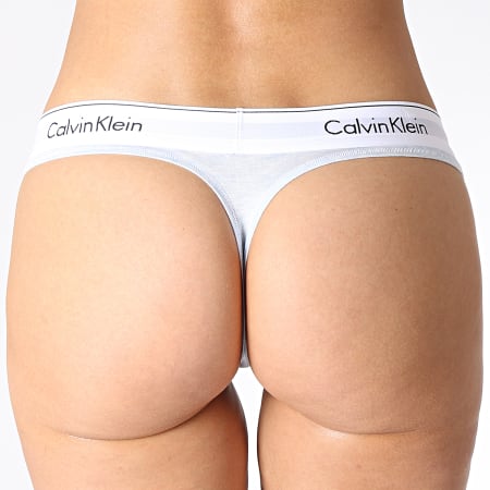 Calvin Klein - String Femme F3786E Bleu Clair Chiné