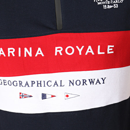 Geographical Norway - Polo Manches Courtes Kartimi Bleu Marine Rouge Blanc 