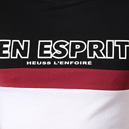 Heuss L'Enfoiré - Tee Shirt Tape Tricolore Noir Blanc Bordeaux