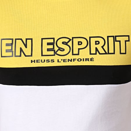 Heuss L'Enfoiré - Tee Shirt Tape Tricolore Noir Blanc Jaune