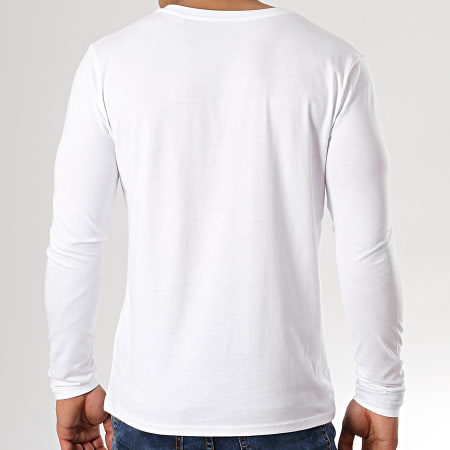 L2B Gang - Camiseta de manga larga blanca con logotipo rojo