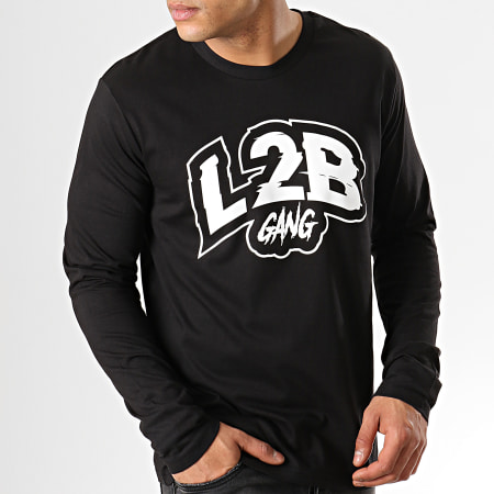 L2B Gang - Maglietta a maniche lunghe con logo nero