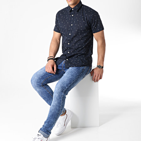 Selected - Chemise Manches Courtes Tokyo Bleu Marine