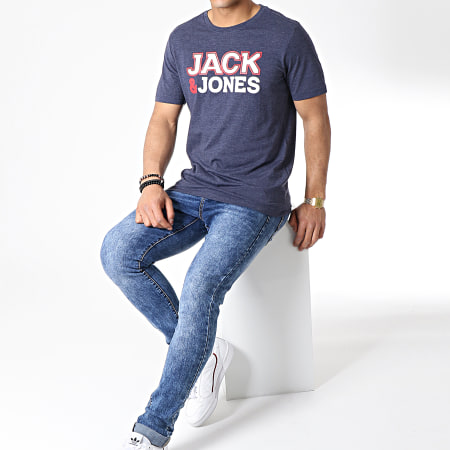 Jack And Jones - Tee Shirt Nine Bleu Marine 