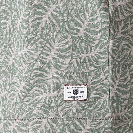 Jack And Jones - Tee Shirt Ron Gris Chiné Vert Floral