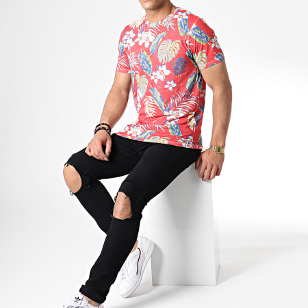 Jack And Jones - Tee Shirt Vole Rouge Floral