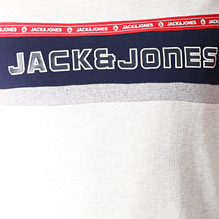 Jack And Jones - Sweat Capuche Mashit Rouge Blanc Chiné