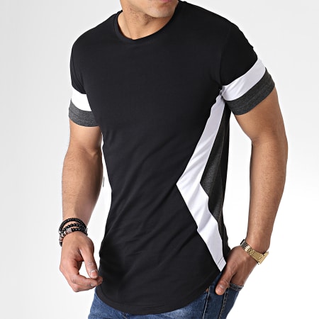LBO - Tee Shirt Oversize Tricolore 755 Noir