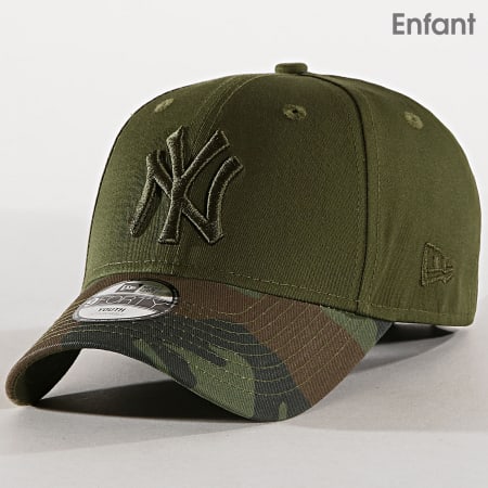 New Era - Casquette Enfant Camo New York Yankees 11945542 Vert Kaki Camouflage 