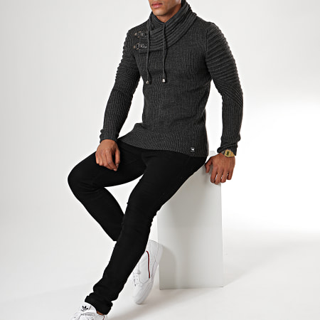 Paname Brothers - Pull 400 Gris Anthracite