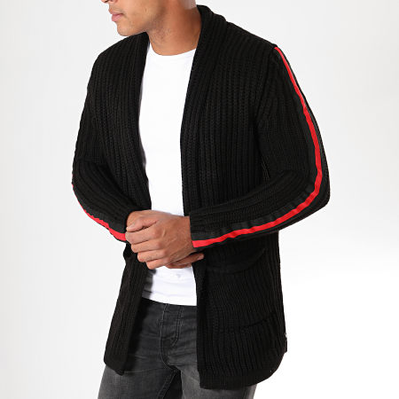 Paname Brothers - Gilet A Bandes 320 Noir Rouge