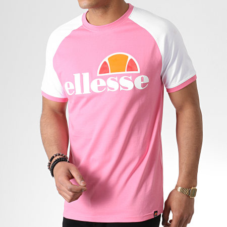 Ellesse - Tee Shirt Raglan Cassina SHB00629 Rose Blanc