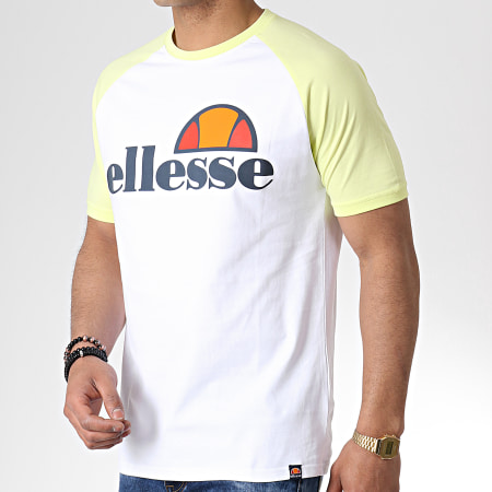 Ellesse - Tee Shirt Raglan Cassina SHB00629 Blanc Jaune