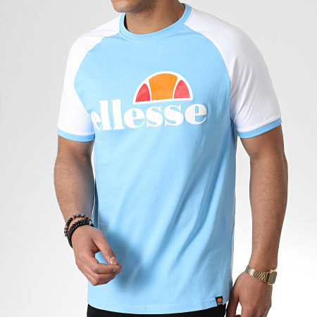 Ellesse - Tee Shirt Raglan Cassina SHB00629 Bleu Clair Blanc