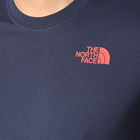 The North Face - Tee Shirt Woodcut A3G1 Bleu Marine Rouge