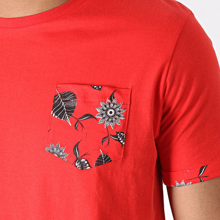 Brave Soul - Tee Shirt Poche 149 Ash Rouge Floral 