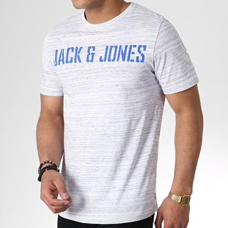 Jack And Jones - Tee Shirt Rayures Chiné Birk Gris