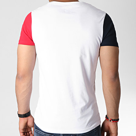 LBO - Tee Shirt Tricolore Avec Poche 732 Blanc
