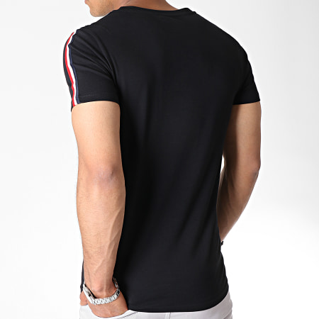 LBO - Tee Shirt Poche Avec Bandes Tricolores 725 Noir