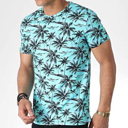 MTX - Tee Shirt TM0153 Vert Turquoise Floral