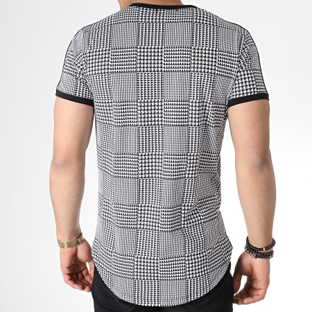 MTX - Tee Shirt Oversize Avec Bandes TM0101 Blanc Noir 