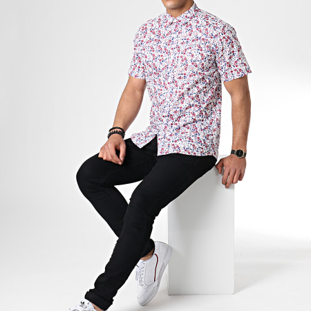 Only And Sons - Chemise Manches Courtes Soby SS AOP Blanc Rouge Floral