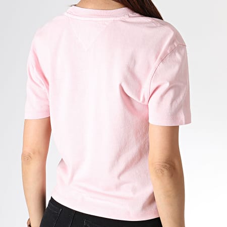 Tommy Jeans - Tee Shirt Femme Summer Palm Tree 6701 Rose