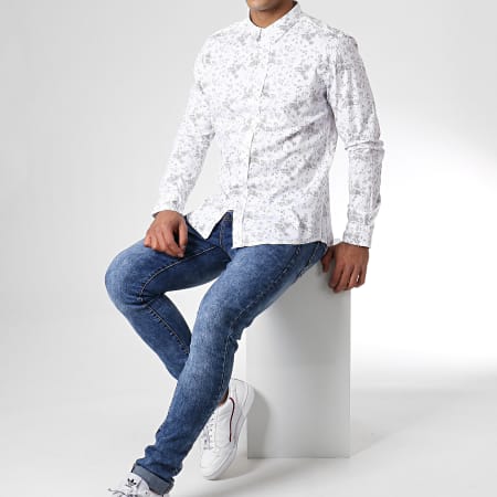 American People - Chemise Manches Longues Suede Blanc Floral