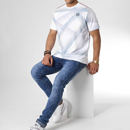 Sergio Tacchini - Tee Shirt Crux 38021 Blanc Gris