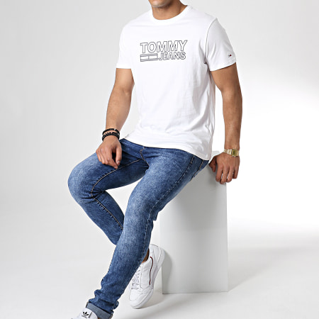 Tommy Hilfiger - Tee Shirt Contoured Corp Logo 6857 Blanc