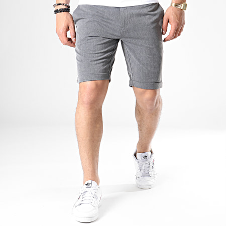 Indicode Jeans - Short Chino A Bandes Nelson Gris Anthracite