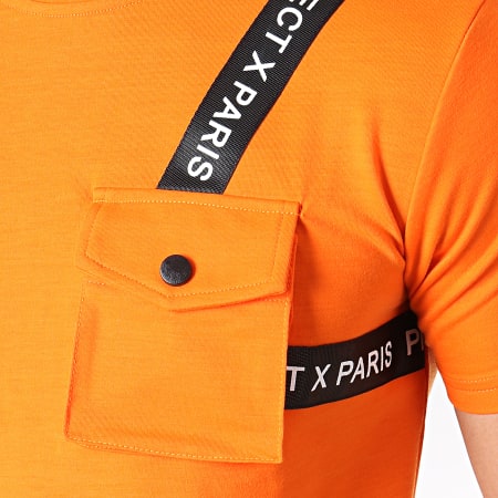 Project X Paris - Tee Shirt Poche Avec Bandes 1910042 Orange 
