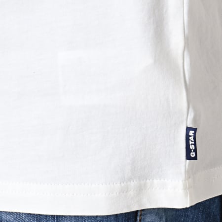 G-Star - Tee Shirt Moat D14236-336 Blanc Camouflage Bleu Roi 