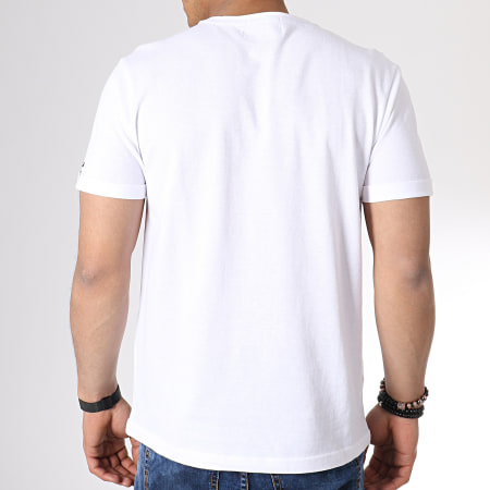 MZ72 - Tee Shirt Troupe Blanc Bleu Marine Chiné Gris