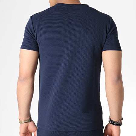 Frilivin - Ensemble Tee Shirt Short Jogging 5295 Bleu Marine
