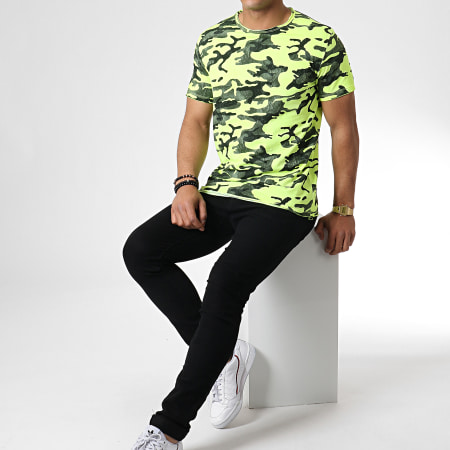 Frilivin - Tee Shirt 91494 Jaune Fluo Camouflage 