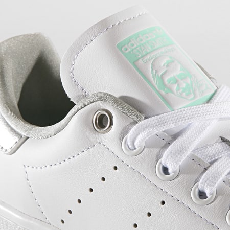 Adidas Originals - Baskets Femme Stan Smith G27907 Footwear White Silver Metallic Clear Mint