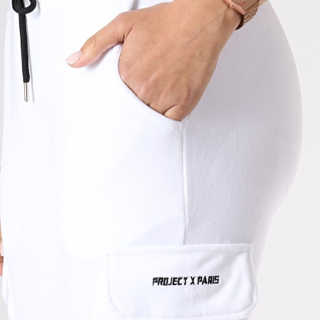 Project X Paris - Pantalon Jogging Femme Velours F194045 Blanc
