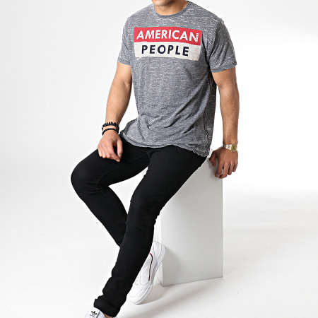 American People - Tee Shirt Saturne Gris Anthracite Chiné